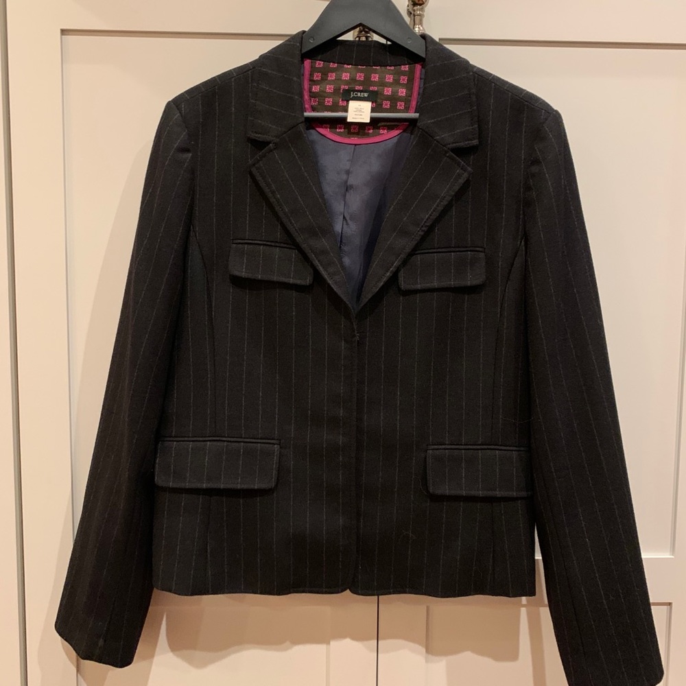 J. Crew Wool Pinstripe Blazer